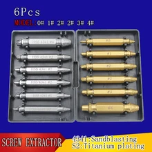 Extracteur de vis 4341 titane S2 HSS, outil de démontage de vis endommagé goujon de boulon rapide et Durable perceuse fixe ensemble d'accessoires 6 pièces