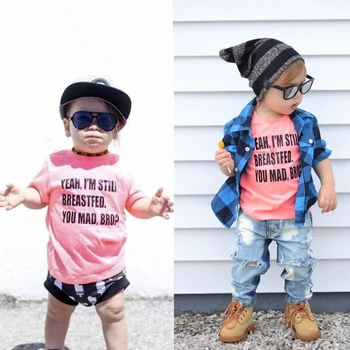 

The Original Yeah I'm Still Breastfed You Mad Bro Funny Kid's Trendy Extended Breastfeeding Tee Children Summer Funny Tshirts