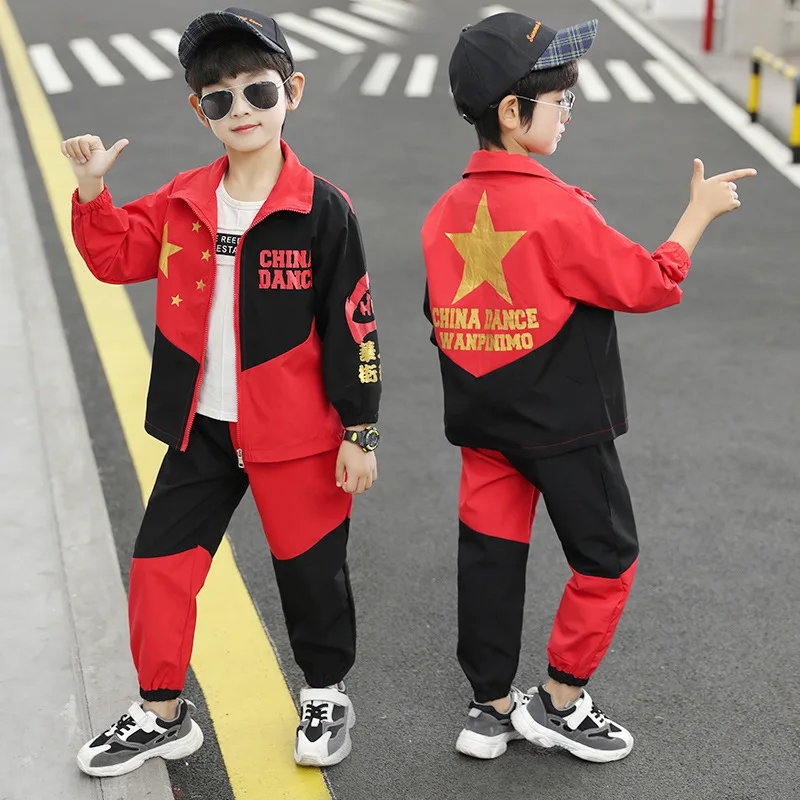 

2020 Spring And Autumn New Style Children Hip Hop Set Korean-style BOY'S Sports Two-Piece Set Childrenswear Performance Wear