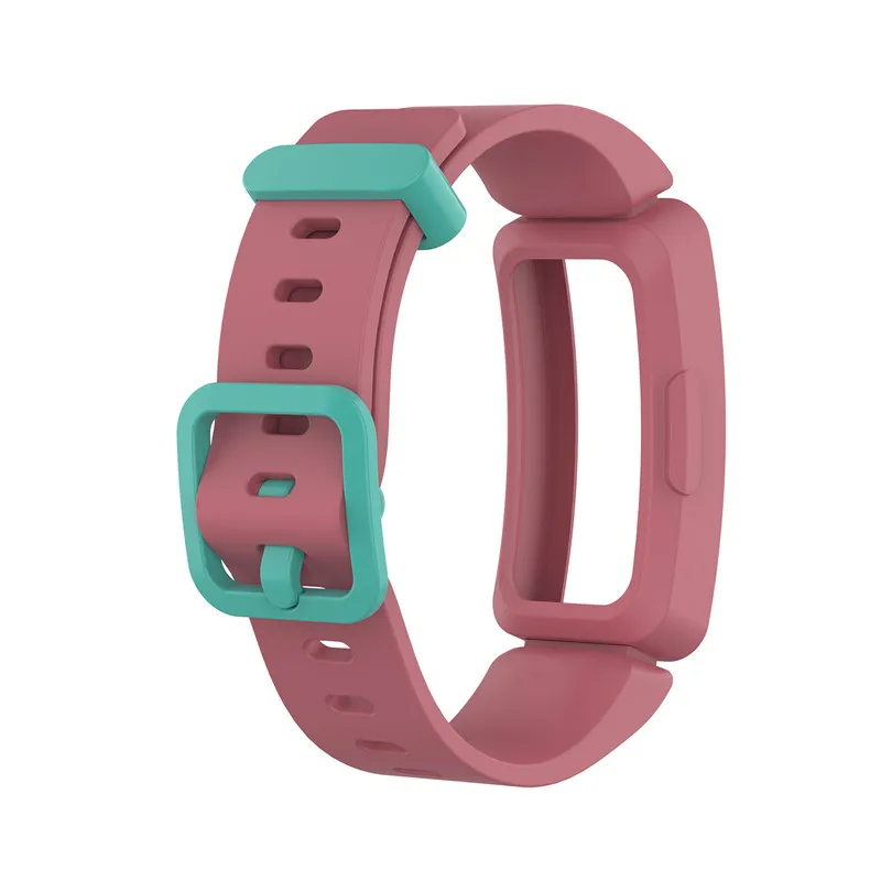 Замена классический силиконовый ремешок Браслет для Fitbit ace 2 Дети часы ремешок для inspire/inspire огнеупорные часы - Цвет: Red Teal