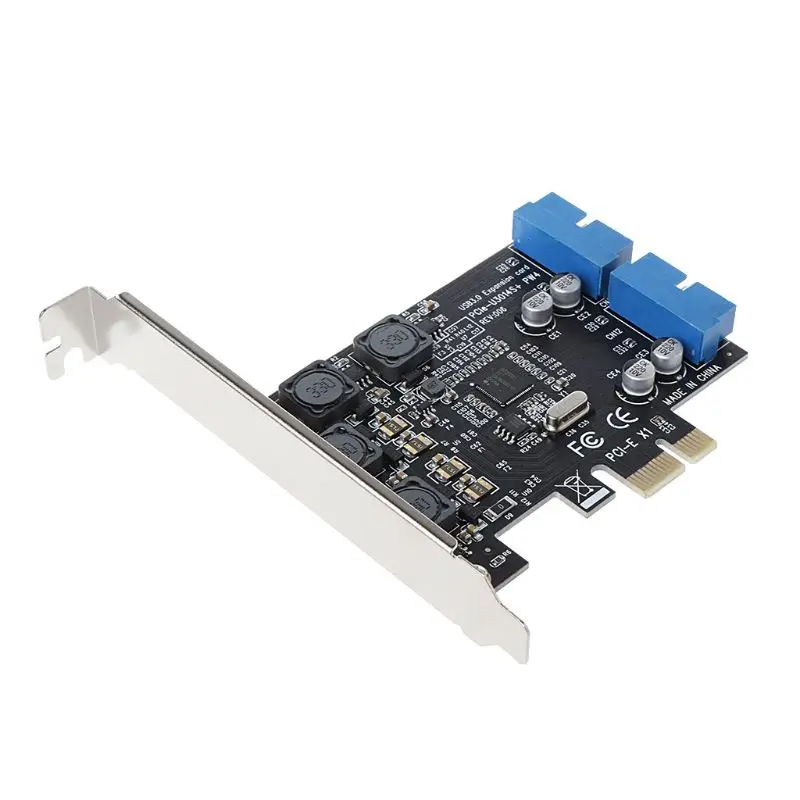 2 порта 19Pin USB 3,0 карта PCI-e на внутренние 20Pin порты мужские адаптер PCI Express