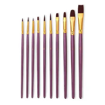

10Pcs Artist Paint Brush Round Pointed Tip Nylon Hair Artist Brush for Acrylic Watercolor Oil Painting