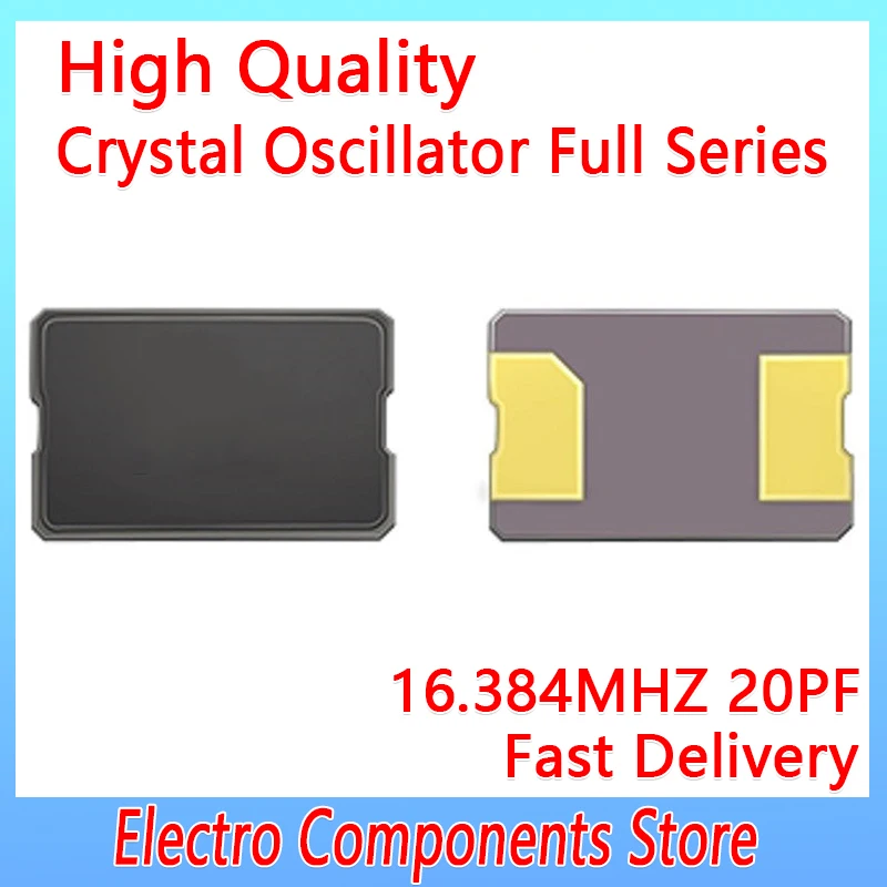 5PCS/Lot 2Pin 5032 SMD Passive Crystal Oscillator 16.384MHZ 20PF &plusmn;10PPM Ceramic Resonator 2 Pads SMD Glass Sealed Crystal Units
