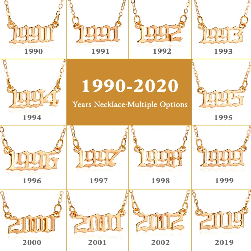 1999 подарок на день рождения персонализированные ожерелья 1980-2019 год специальная