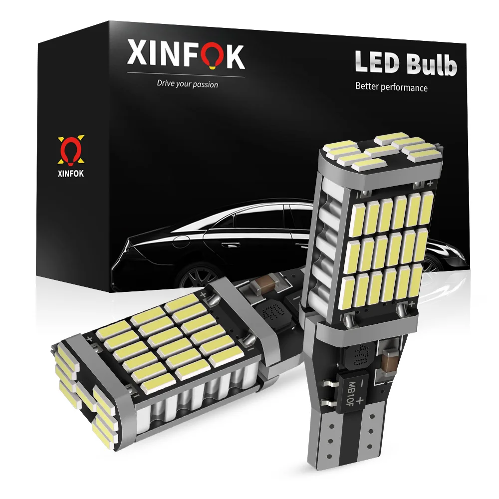 

2 PCS Car LED Light Bulbs DC 12V 5 Watts 4014 SMD Interior Reading Parking Reverse Lights T10 W5W No Error White