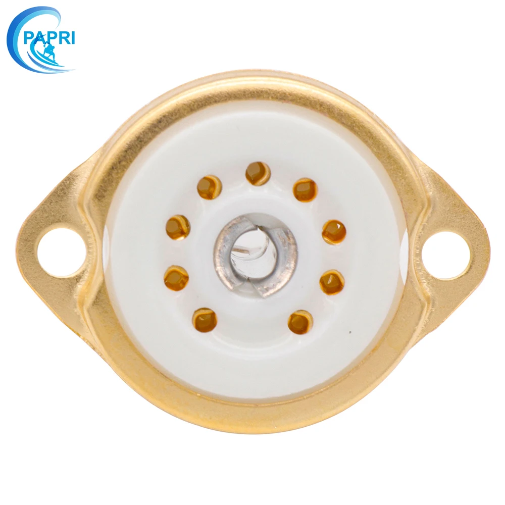 PAPRI 10 шт. GZC9 F G B9A Новый 9Pin посеребренные и позолоченные Ламповые панели Керамика