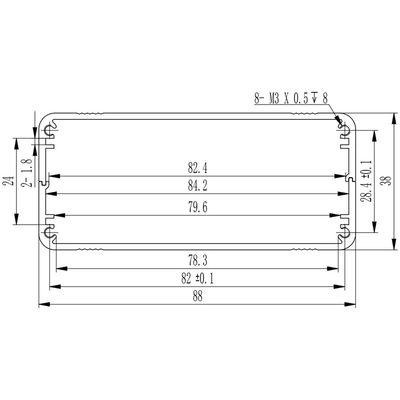 YGS-005 88*38*110（W*H*L) PCB Instrument Electronic CaseExtruded Aluminum Enclosure Project Box