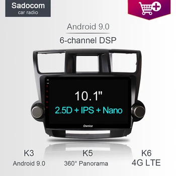 

DSP 10.1" 64GB ROM 4GB RAM Car DVD player GPS car radio Radio DVR 4G LTE Android 8.1 for Toyota HIGHLANDER 2009 2013 2014 2015