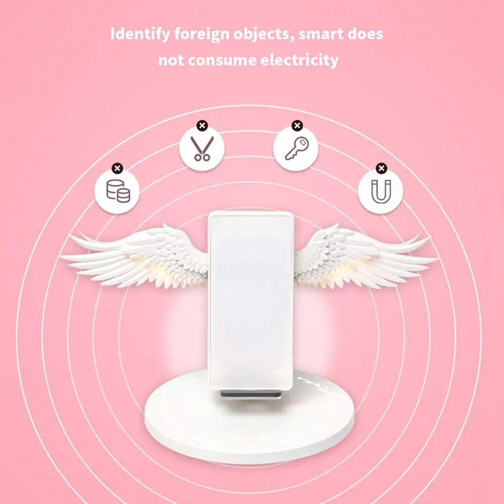 

Fast Wireless Charger,10W Angel Wing Charging Base Portable Charging Stand Universal Charger Adapter For ios Android Smartphone