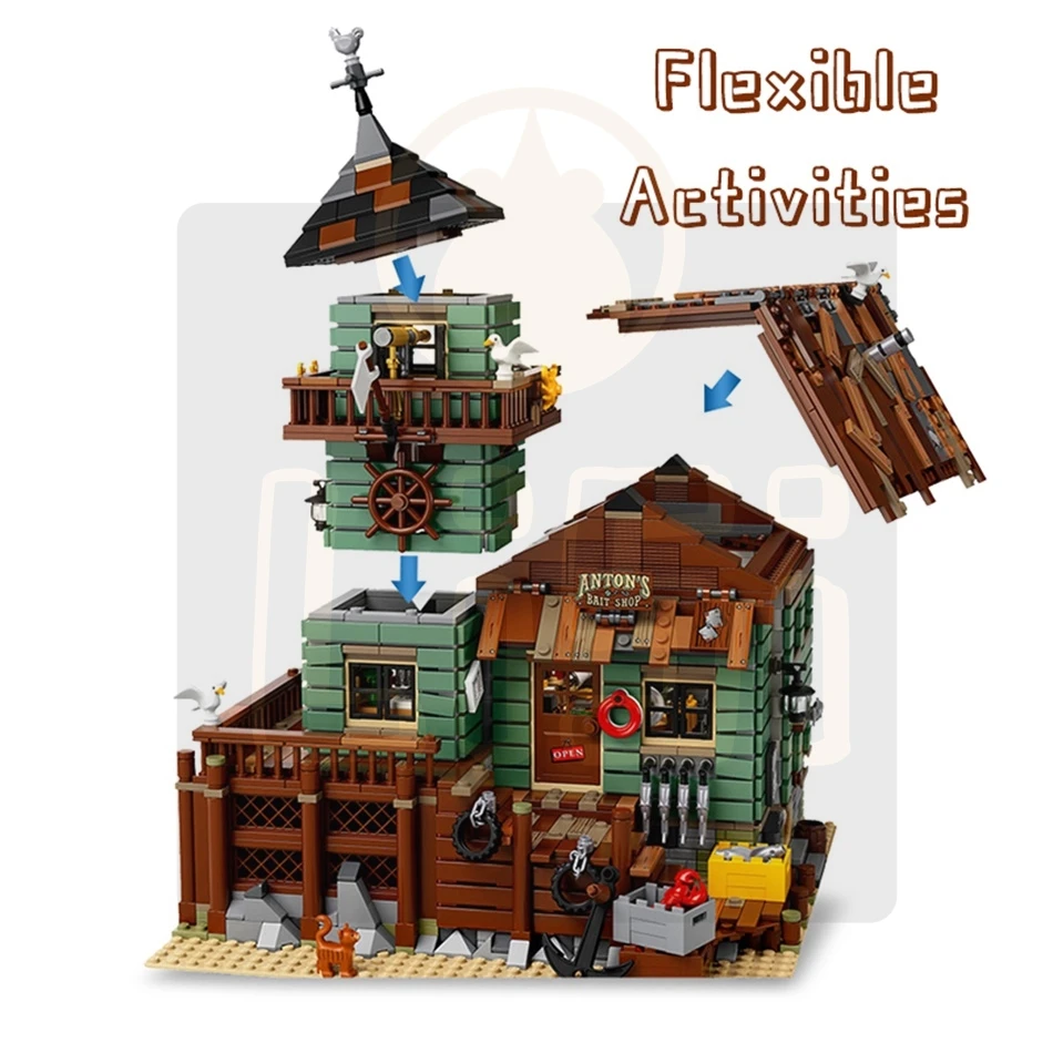 Старый магазин отделки серии MOC строительные блоки кирпичи рождественские игрушки подарок для ребенка совместимые 16050 21310 SY1147