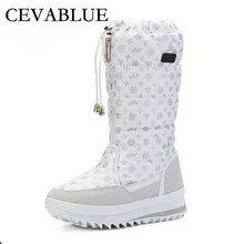 LTARTA/женские зимние ботинки г. Высота платформы по колено, теплые женские ботинки на танкетке, большие размеры 35-42, бархатные зимние ботинки s JSH-0767