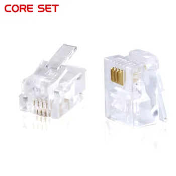 

20/10pcs RJ11 Connector 6P4C Modular Plug Plated Network Connector Crystal Head