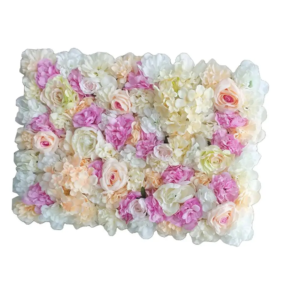 40*60 artificial flower wall panel rose hydrangea wedding backdrop decor party hotel Christmas flower wall carpet
