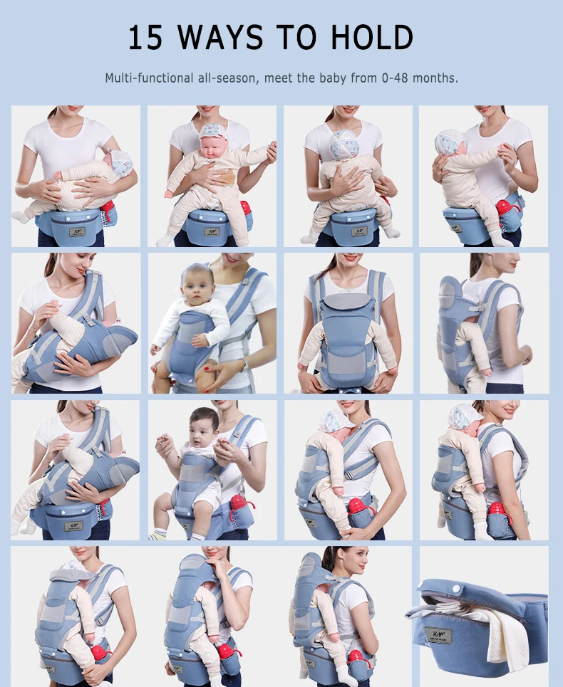 Breathable Ergonomic Baby Carrier Infant Baby Hipseat Carrier 3 In 1 Front Facing Ergonomic Kangaroo Baby Wrap Sling 0-48 Month Breathable Ergonomic Baby Carrier Infant Baby Hipseat Carrier 3 In 1 Front Facing Ergonomic Kangaroo Baby Wrap Sling 0-48 Month