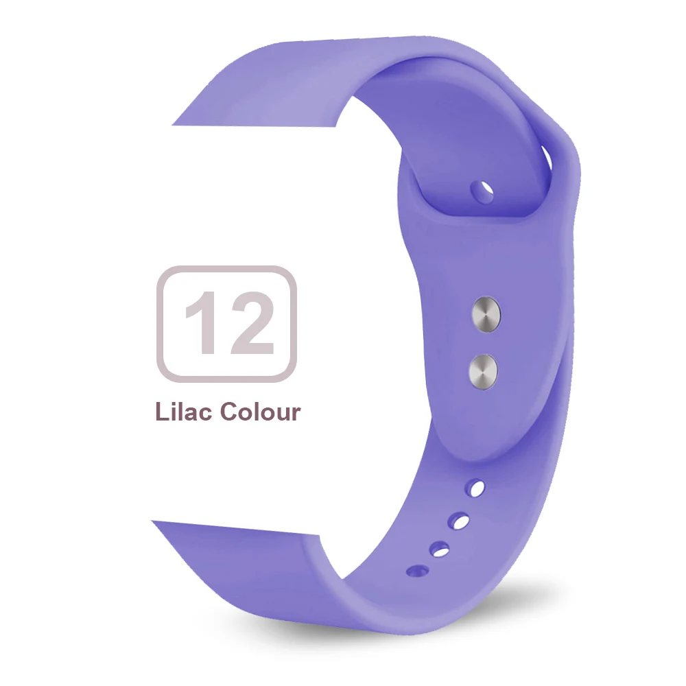 Силиконовый ремешок для Apple Watch 38 мм 42 мм iwatch 5 ремешок 44 мм 40 мм спортивный браслет резиновый ремешок для iwatch 4 3 2 1 - Цвет ремешка: lilac