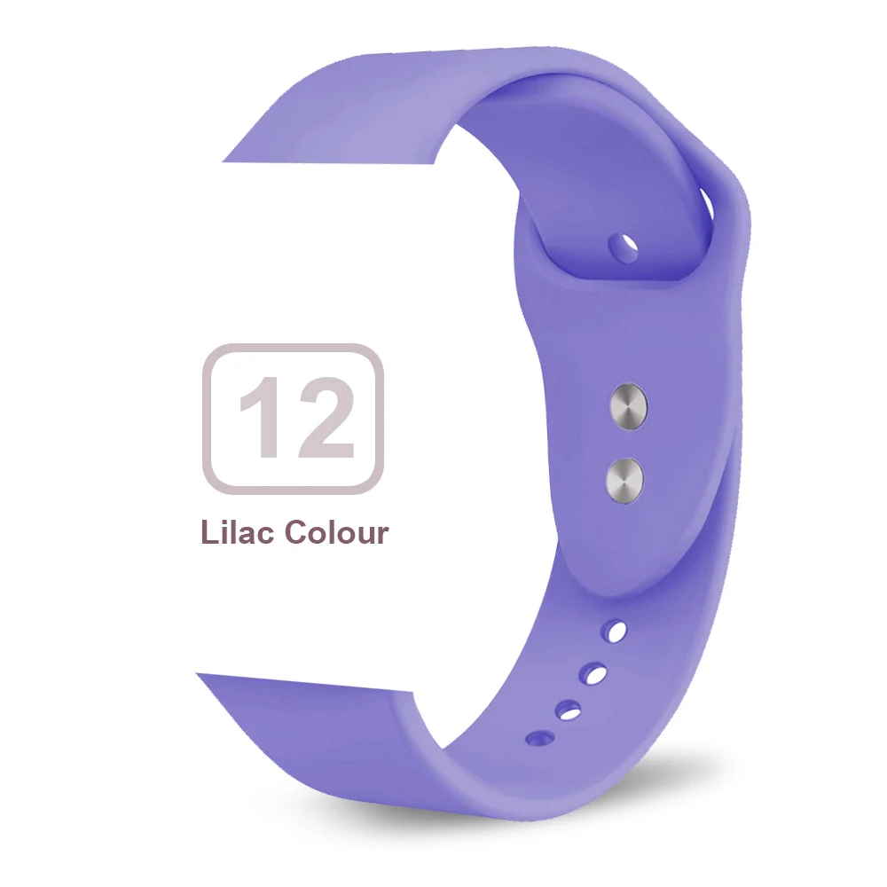 lilac Силиконовый ремешок для Apple Watch 38 мм 42 мм iwatch 5 ремешок 44 мм 40 мм спортивный браслет резиновый ремешок для iwatch 4 3 2 1 - Цвет ремешка: lilac