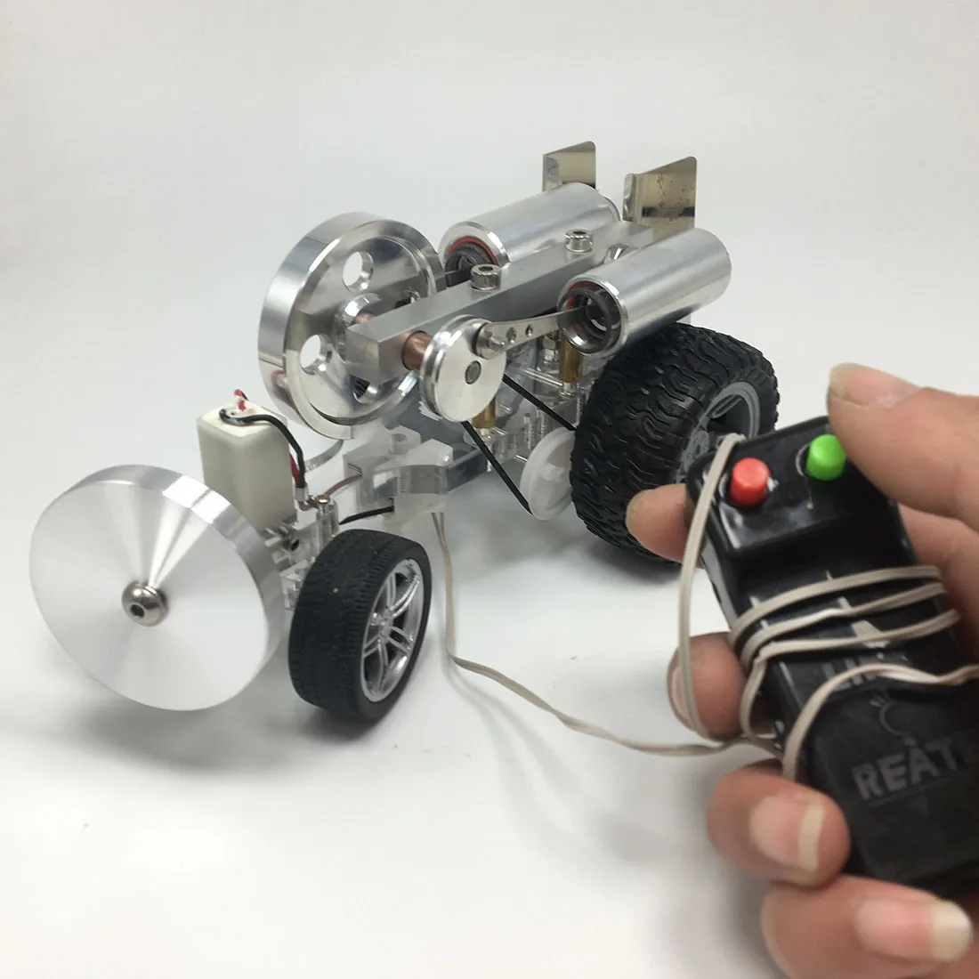Stirling Engine DIY Model Car Vehicle Science Experiment Teaching Aids Educational Technology Toy gift  - Steer-by-wire  Version