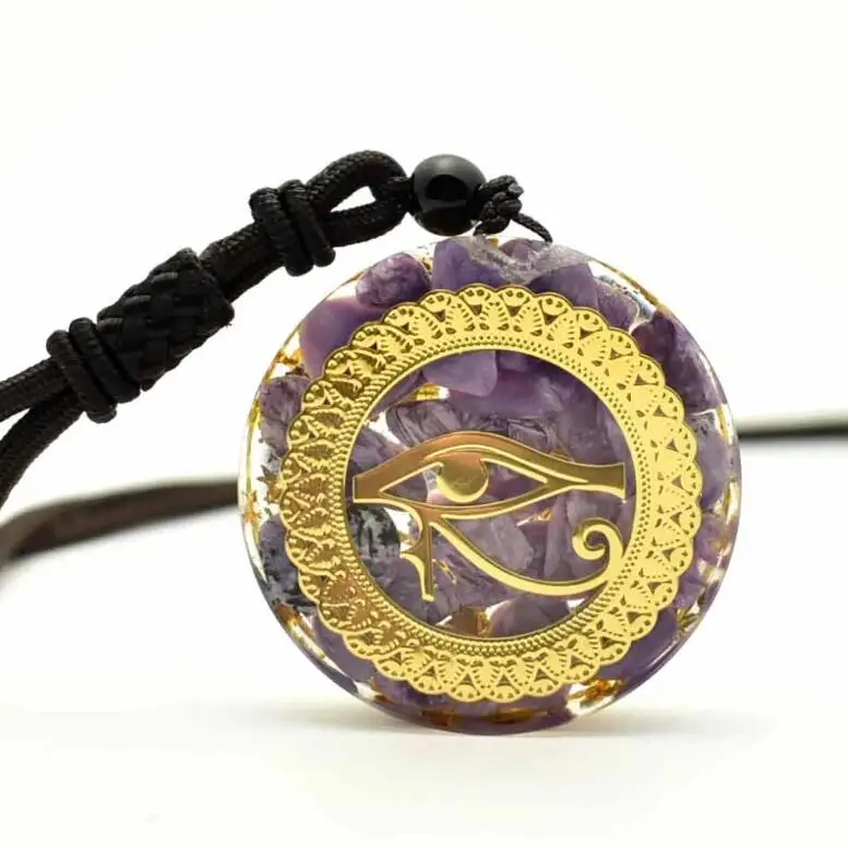 LOOKER Orgone подвеска энергетический Кристалл Charoite реквизит для медитации 24 Золотая