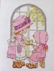 

NN xiaoyi cotton self-matching cross stitch Cross stitch RS cotton comes with no prints Sarah Kay afternoon tea