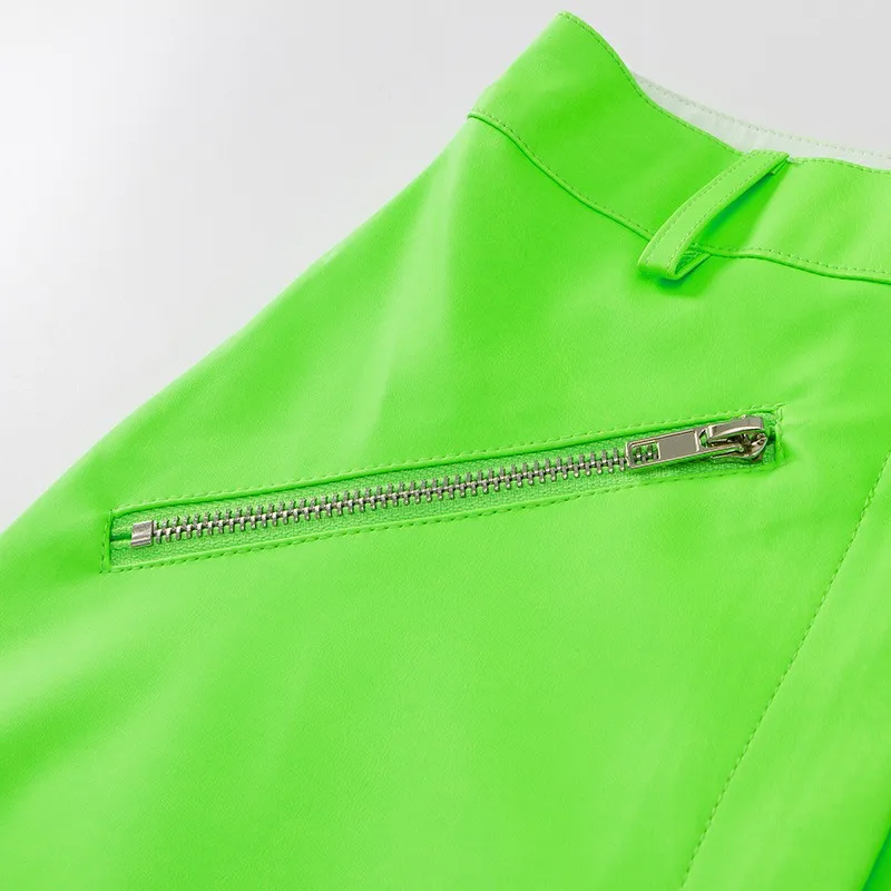 Kawaii Skirt Cute Cartoon Mini A Line Skirt Sexy Summer Zipper Skirts Womens Vintage Short Fluorescent Green Black Korean