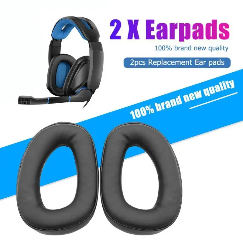 

2pcs Over-Ear Foam Earphone Earpads Cover Memory Foam Sponge Artificial Protein Leather for Sennheiser GSP 300 301 302 303 350