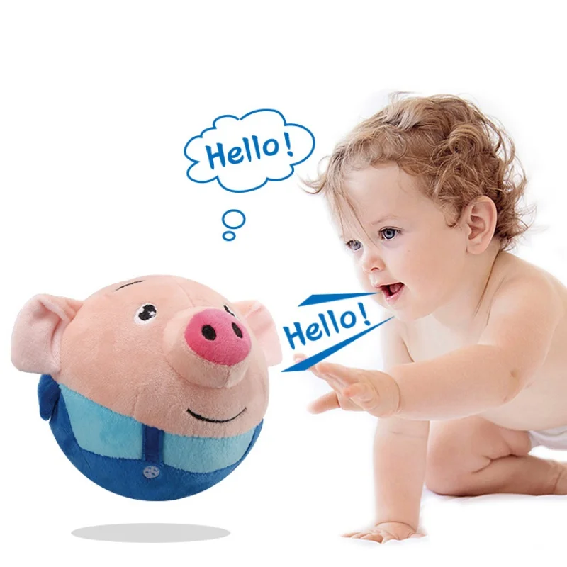 Plush Toy Pig Stuffed Animals Doll Music Piggy Educational Electric Bouncing Music Ball Toy Interactive Toys for Children Baby Plush Toy Pig Stuffed Animals Doll Music Piggy Educational Electric Bouncing Music Ball Toy Interactive Toys for Children Baby