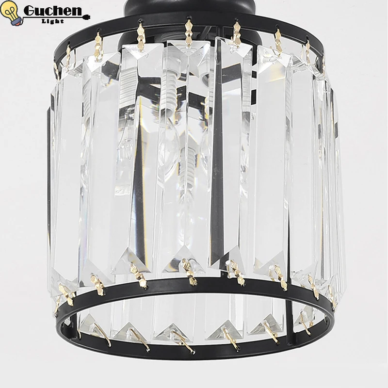 Хрустальный современный золотой потолочный светильник Лофт спальня гостиная Скандинавское освещение Светильник Коридор гостиная блеск Декор для дома, магазина светодиодный