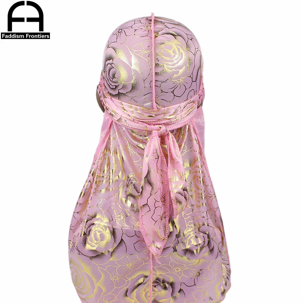 Pink gold set Мужская шелковистая розовая шапка, набор банданы, головные уборы, аксессуары для волос, шапка, шапка - Цвет: Pink gold set