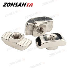 Zonsanta-porca de entalhe para impressora 3d, porca em alumínio, m3, m4, m5, m6, m8, cabeça deslizante, conector para peças, perfil de alumínio 2020, 3030