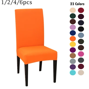 

Hot 1/2Pcs Solid Color Modern Plain Chair Cover Spandex Stretch Elastic Chair Covers Seat Cover For Dining Hotel Wedding Banquet