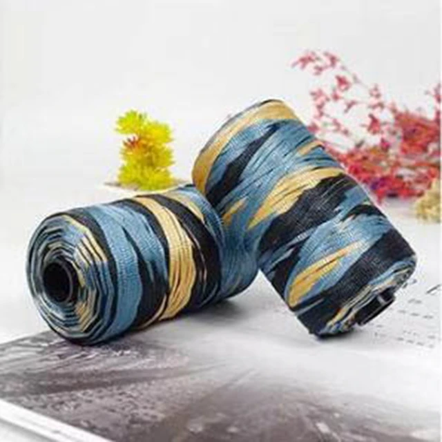 100g/reel  New Summer Crochet Yarn Satin Webbing Designed Blended Fancy Yarn for DIY Hat Handbag Thick Yarn 34