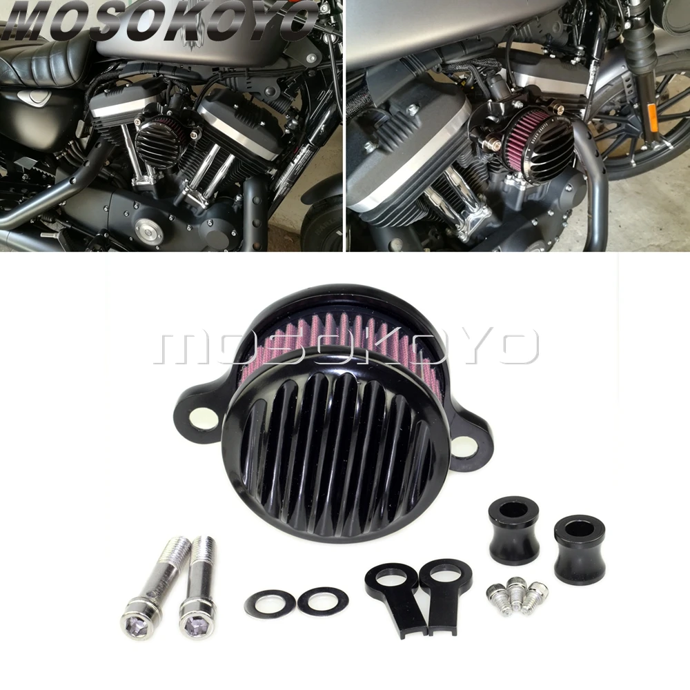 

Motorcycle Air Cleaner Intake Filter Kit For Harley Sportster 72 XL48 XL883 XL1200 Super Low Custom Roadster 2004-2018