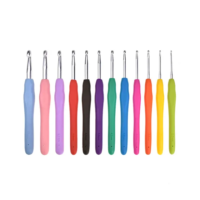 Katech 8 Pieces Ergonomic Crochet Hooks Colorful Plastic Handle