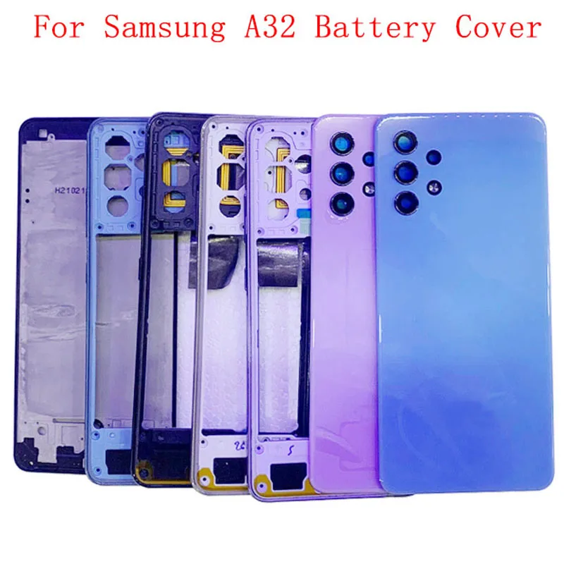 

Battery Cover Rear Door Back Case Housing For Samsung A32 A325 4G Battery Cover with Middle Frame Camera Lens Logo Repair Parts