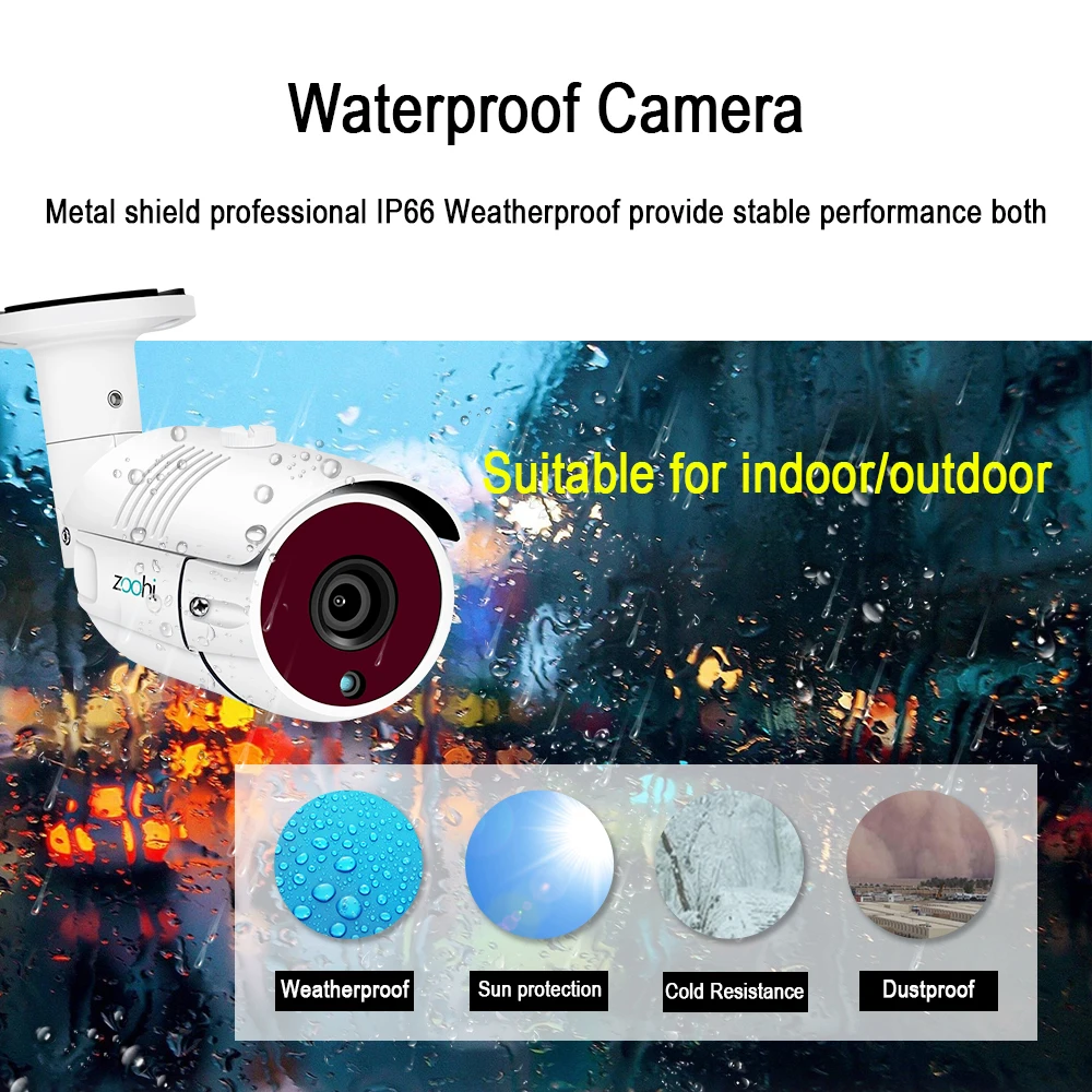 Zoohi 16CH 2MP 1080P DVR CCTV система безопасности AHD DVR комплект 1080P IR уличная IP66 Водонепроницаемая камера P2P комплект видеонаблюдения
