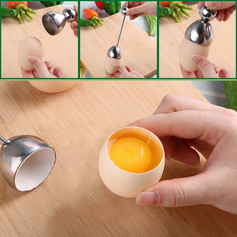 HILIFE Boiled Egg Topper Shell Top Cutter Egg Knocker Opener Stainless Steel Tools Raw Cracker Separator Kitchen Gadgets