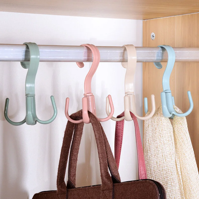BESPORTBLE Pack of 2 Rotating Hangers 360 Degree Hanging Hooks for Scarf Bag Hat Tie Grey