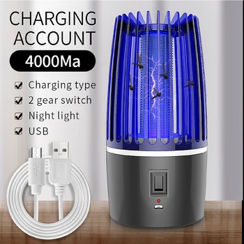 

NEW 2 in 1 USB Rechargeable Mosquito Killer Lamp LED Bugs Zapper Insect Killer Lamp Pest Repeller Camping Lights Mosquito Trap