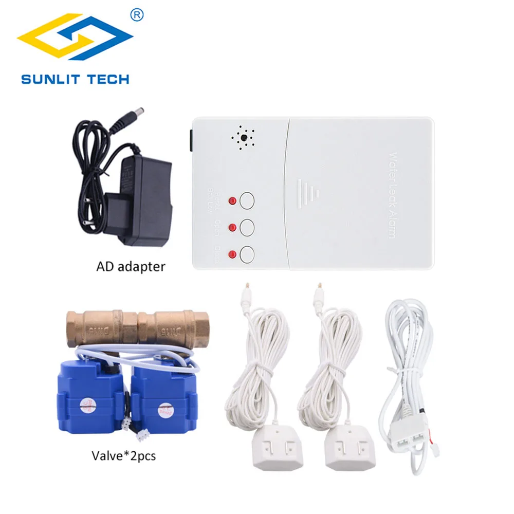 dn15 dn20 dn25 water leakage detection valve auto shut off water resource when leaking happen WLD-807 Water Leakage Sensor with Auto Shut Off Valve 1/2(DN15) For Home Smart Water Detector Alarm Kit Flood Alert Overflow