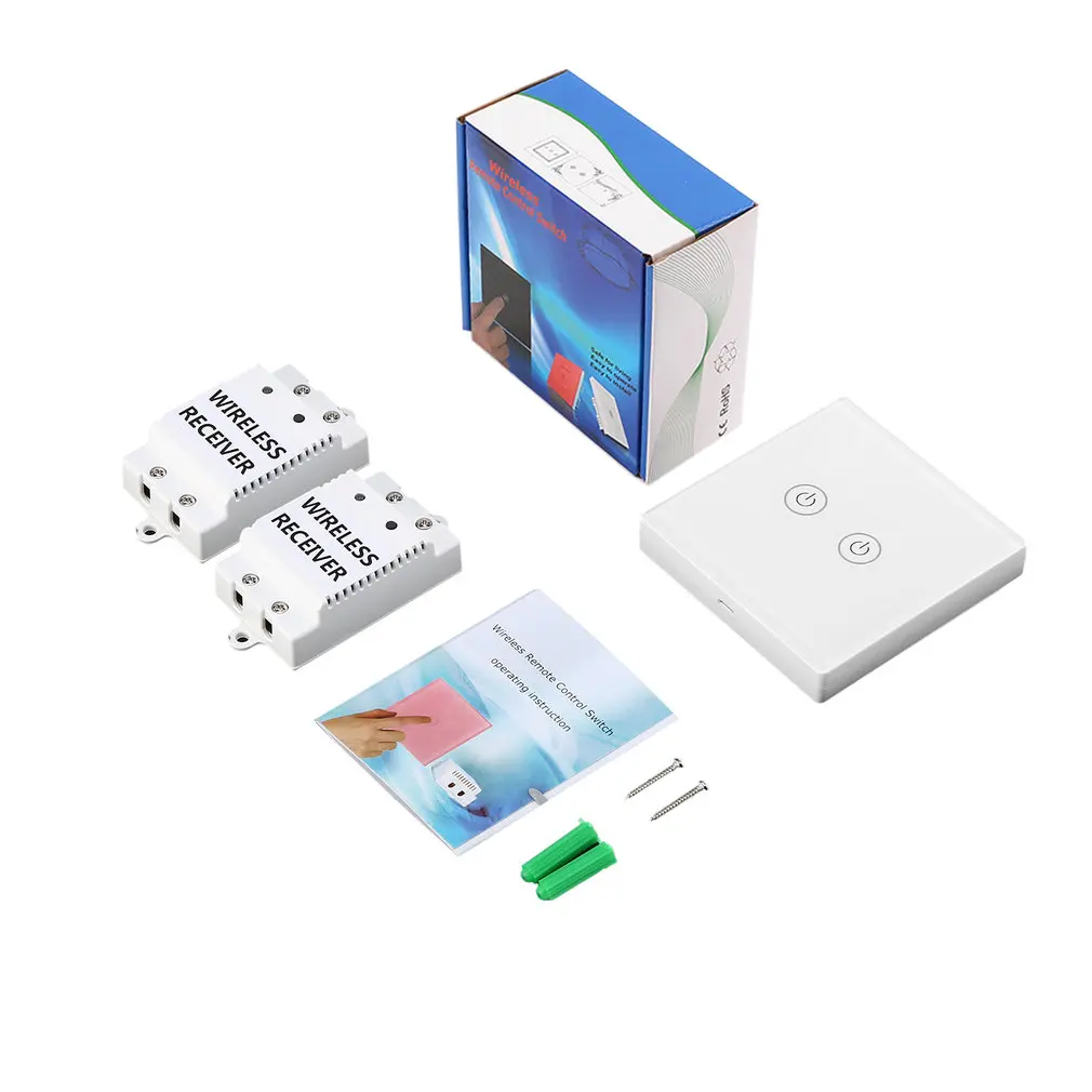 

Wireless Remote Control Switch 100V-240VAC 50/60HZ Safe for Living Light Weight Compact Size Easy to Operate Easy to Install