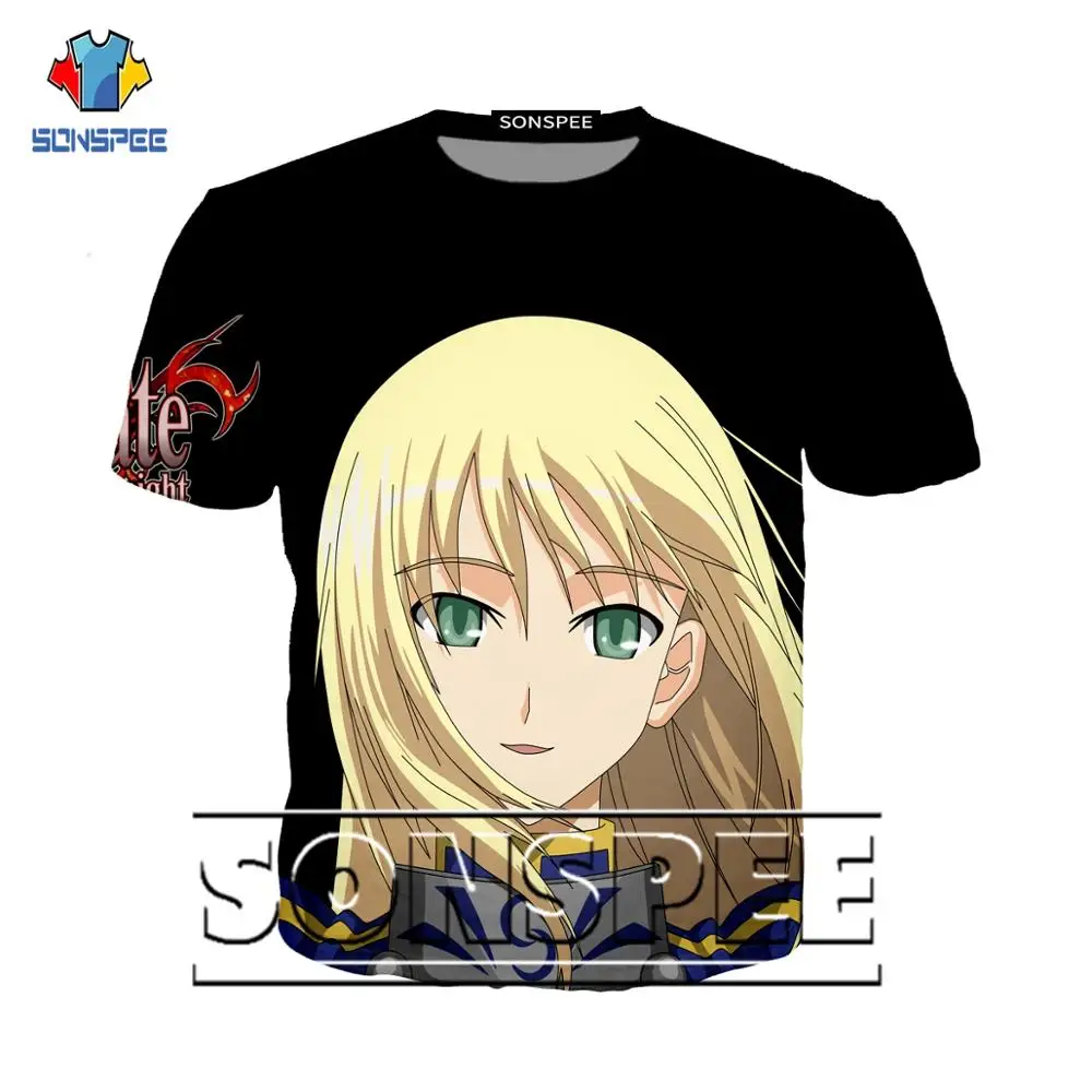 Футболка fate stay night Мужская/женская с 3D принтом Повседневная рубашка коротким