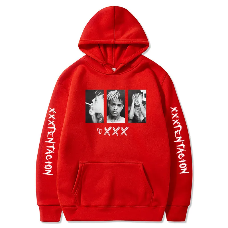 XXXTentacion толстовки Толстовка для мужчин и женщин Повседневный пуловер уличная Sudadera Hombre хип хоп толстовки веселый принт толстовки - Цвет: red2326