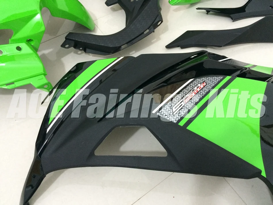 ABS обтекатель комплект для Kawasaki Ninja300 EX300 300R 2013, 13, 14, 15, 16, 17, Обтекатели литья под давлением, зеленый