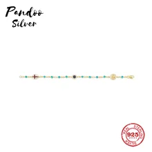 Модная подвеска Стерлинговое Серебро копия 1:1, серебряный светло-голубой жемчужный браслет с подвеской для женщин Monaco Роскошные ювелирные изделия подарок