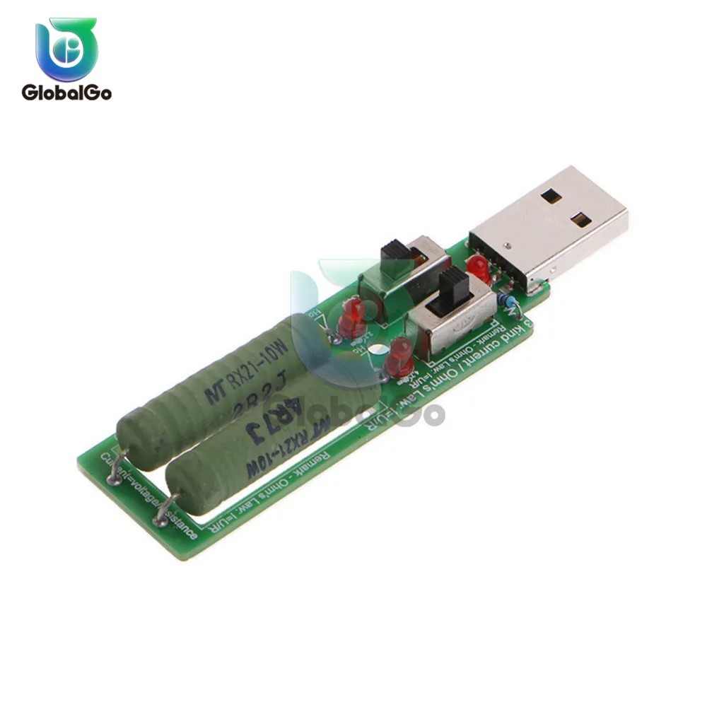2X10 Вт USB мини разрядный интерфейс нагрузочный резистор с переключателем 1A 2A светодиодный аккумулятор Емкость напряжение сопротивление разряда тестер инструмент