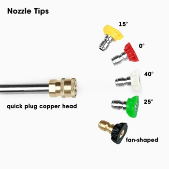 

High Pressure Washer Jet Lance Spray Wand+5 Nozzle Tips 1/4 For Karcher K1-K7 Brand New And High Quality