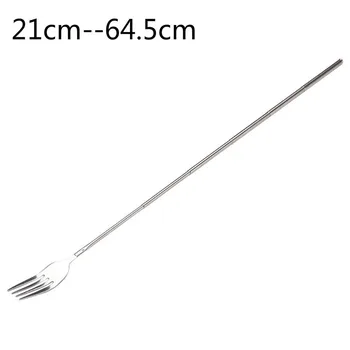 

Stainless Steel Lengthen Western food fork tableware BBQ Fork Kitchen Accessories Telescopic Extendable Fork Dessert Fruit Fork