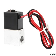 Прямая поставка и 1/" DC 12V 2 способ нормально закрытый пневматический Алюминиевый Электрический соленоидный воздушный клапан Aug. 16