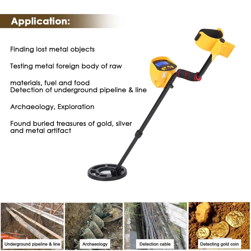 

High Sensitivity Metal Detector Underground Metal Detector Gold Digger Treasure Hunter Finder Treasures Seeking Tool + Earphone