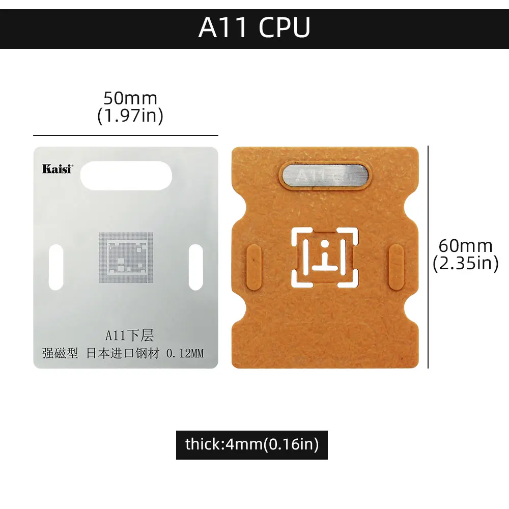 Kaisi-하단 레이어 보드 BGA 리볼링 스텐실 플랜트 틴 플랫폼, 아이폰 A10 A11 A12 A13 CPU 솔더 템플릿 키트